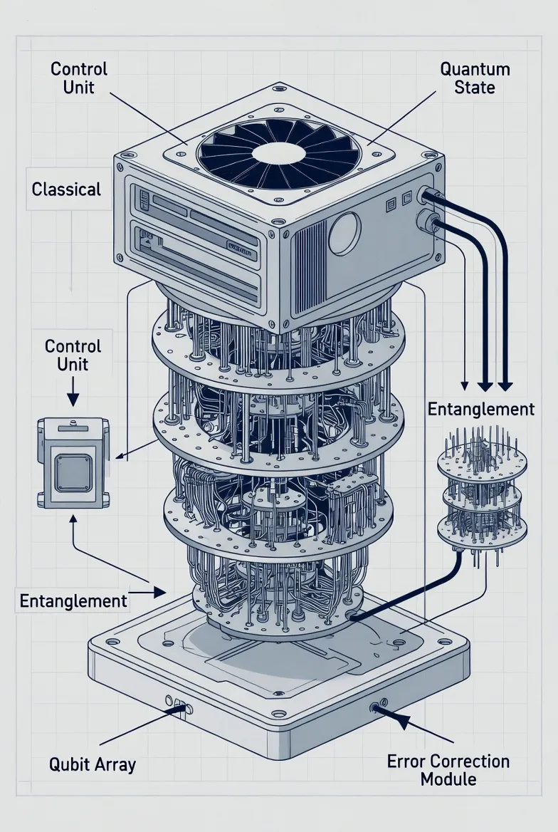 ساختار و اجزای کامپیوتر کوانتومی